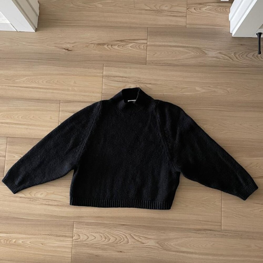 Cozy Black Mock-Neck Sweater Size S
